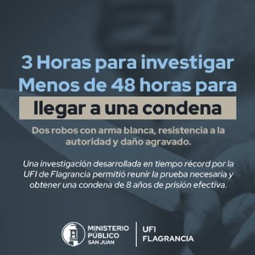 Pieza gráfica del MPF: 3 horas para investigar, menos de 48 horas para llegar a una condena.