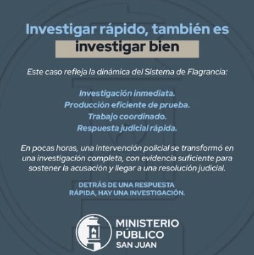 Pieza gráfica del MPF: Investigar rápido también es investigar bien.
